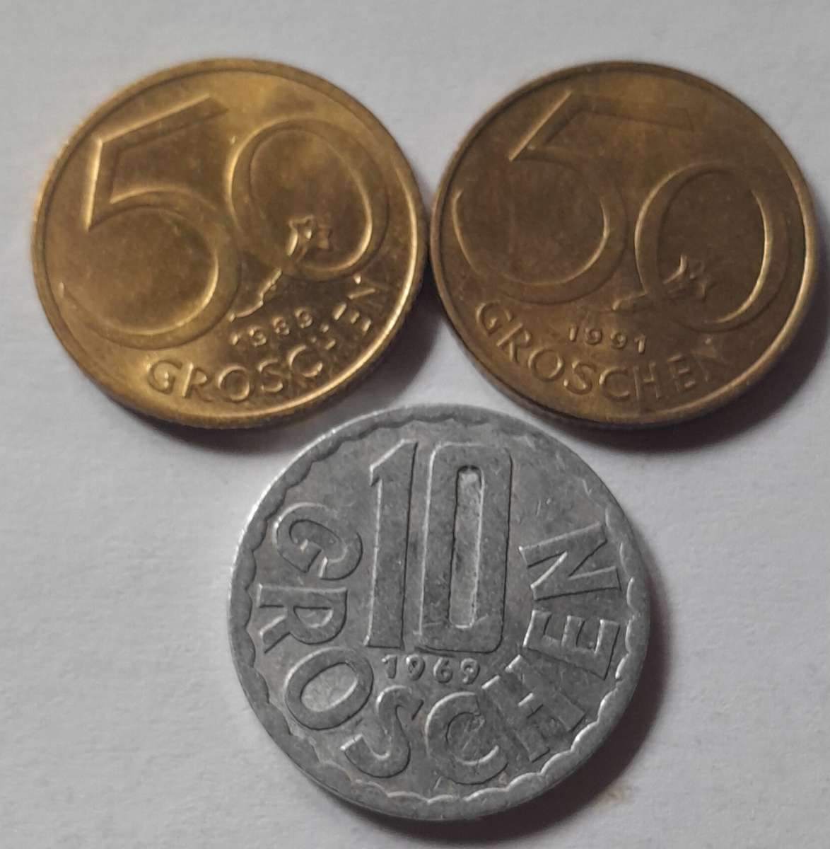 3 x Osterreich Groschen Coins