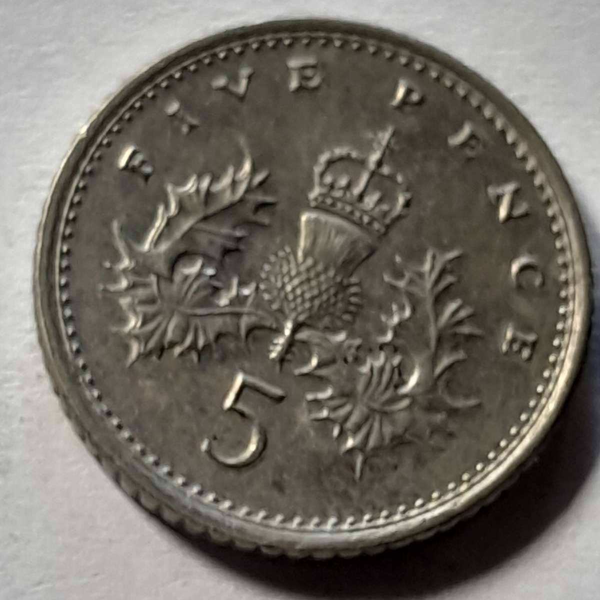 2 x British 5 Pence Coins- 1990 & 1997