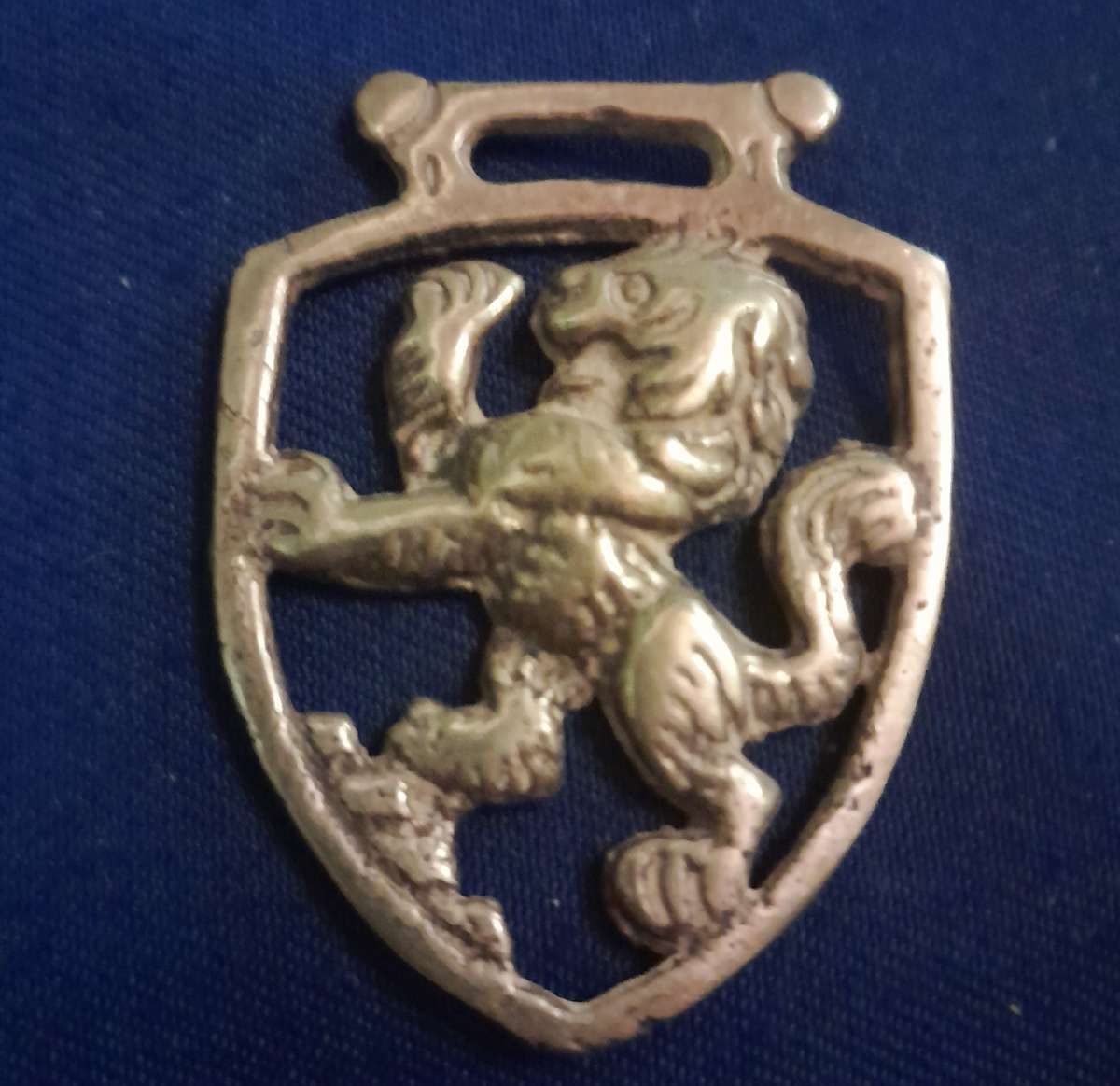 Single Horse Brasses - Antique Pony Horse Brass  - Rampant Lion