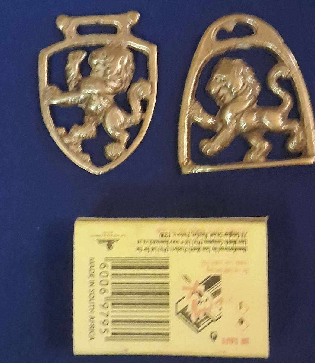 Single Horse Brasses - Antique Pony Horse Brass  - Rampant Lion