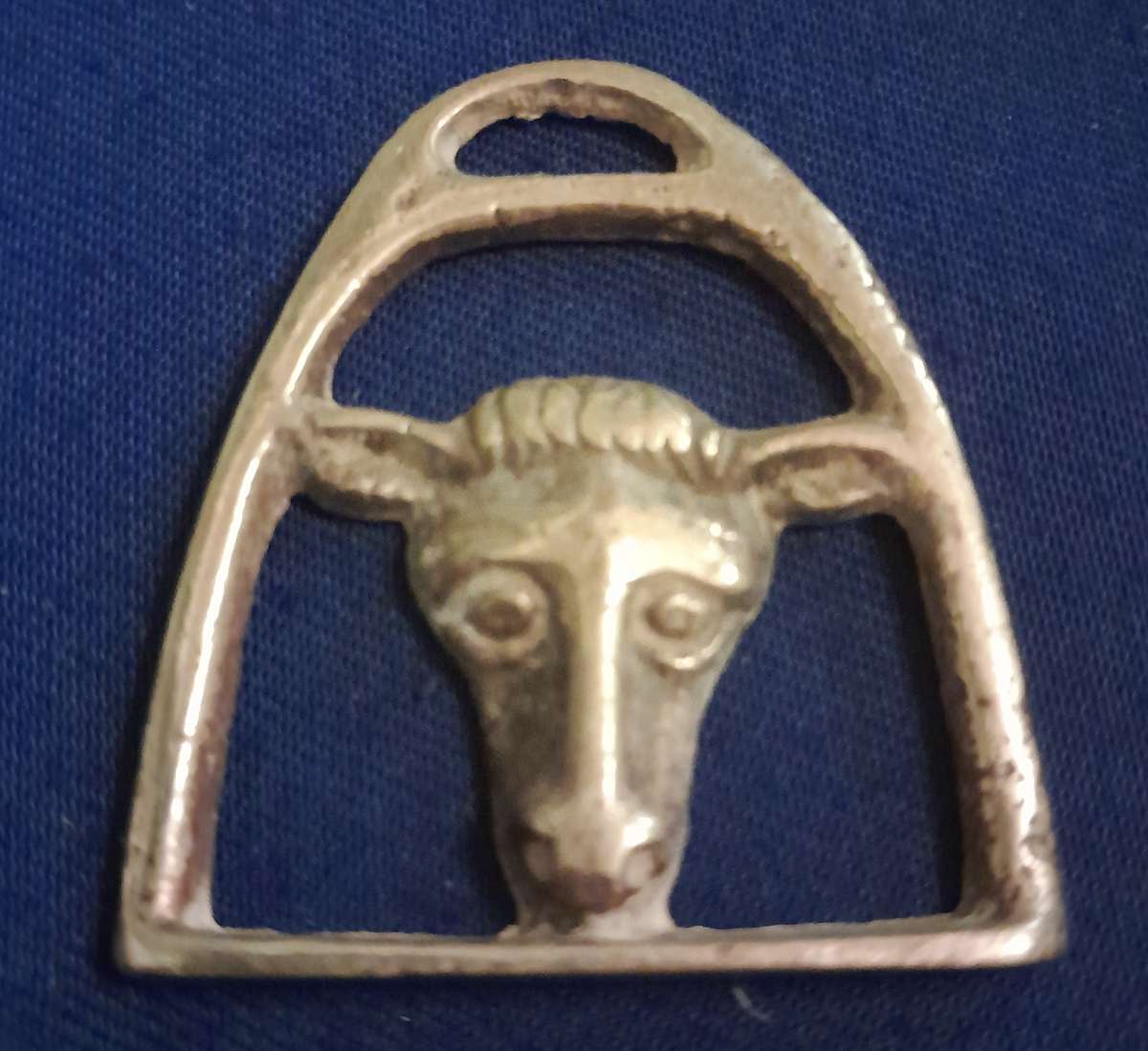 Antique Rare Martingale Miniature Pony Brasses - Set of Two