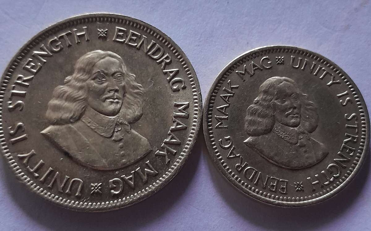 RSA 1961 1 cent coin and Half Cent Coin