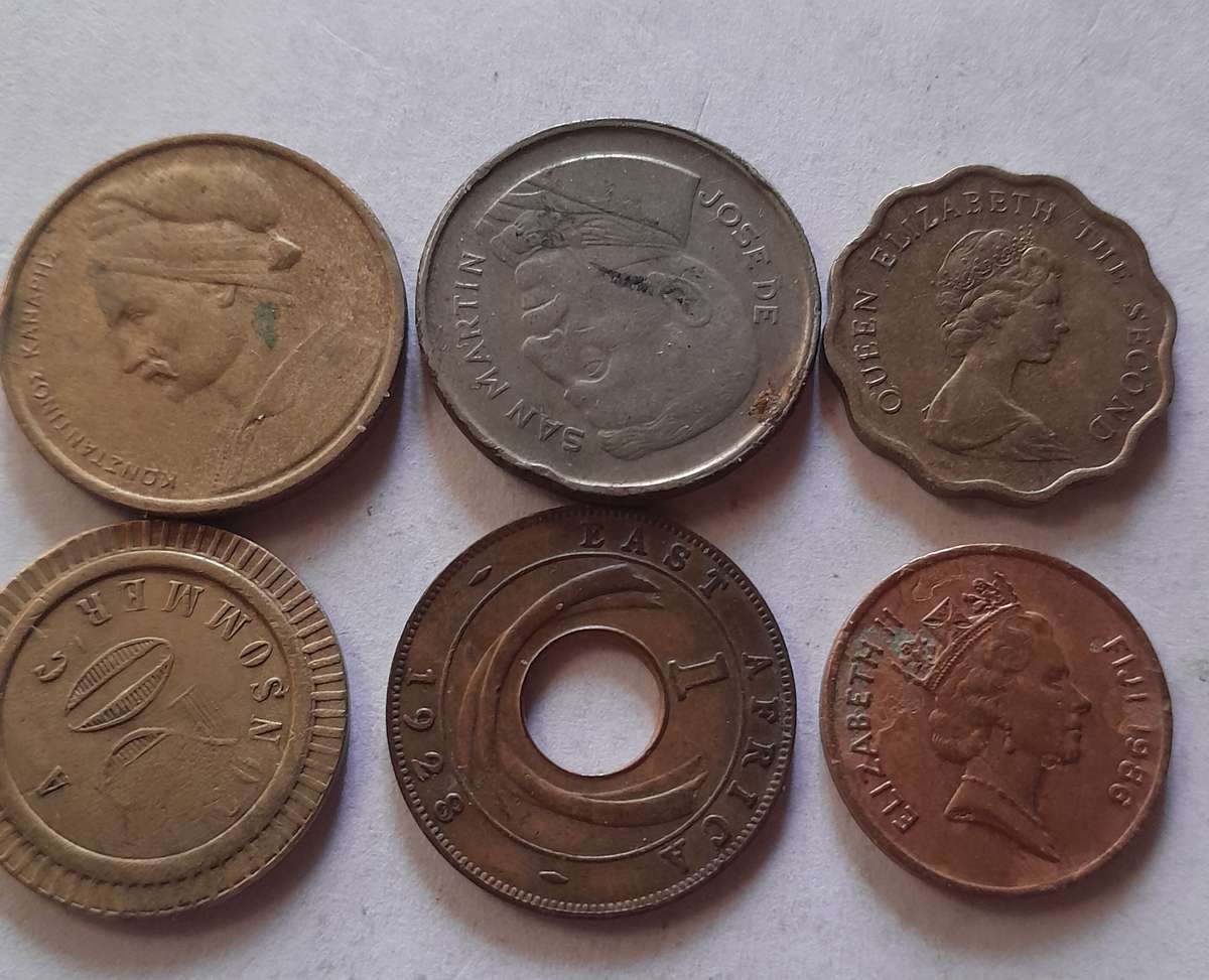 Assorted International Coins - 6 Coins