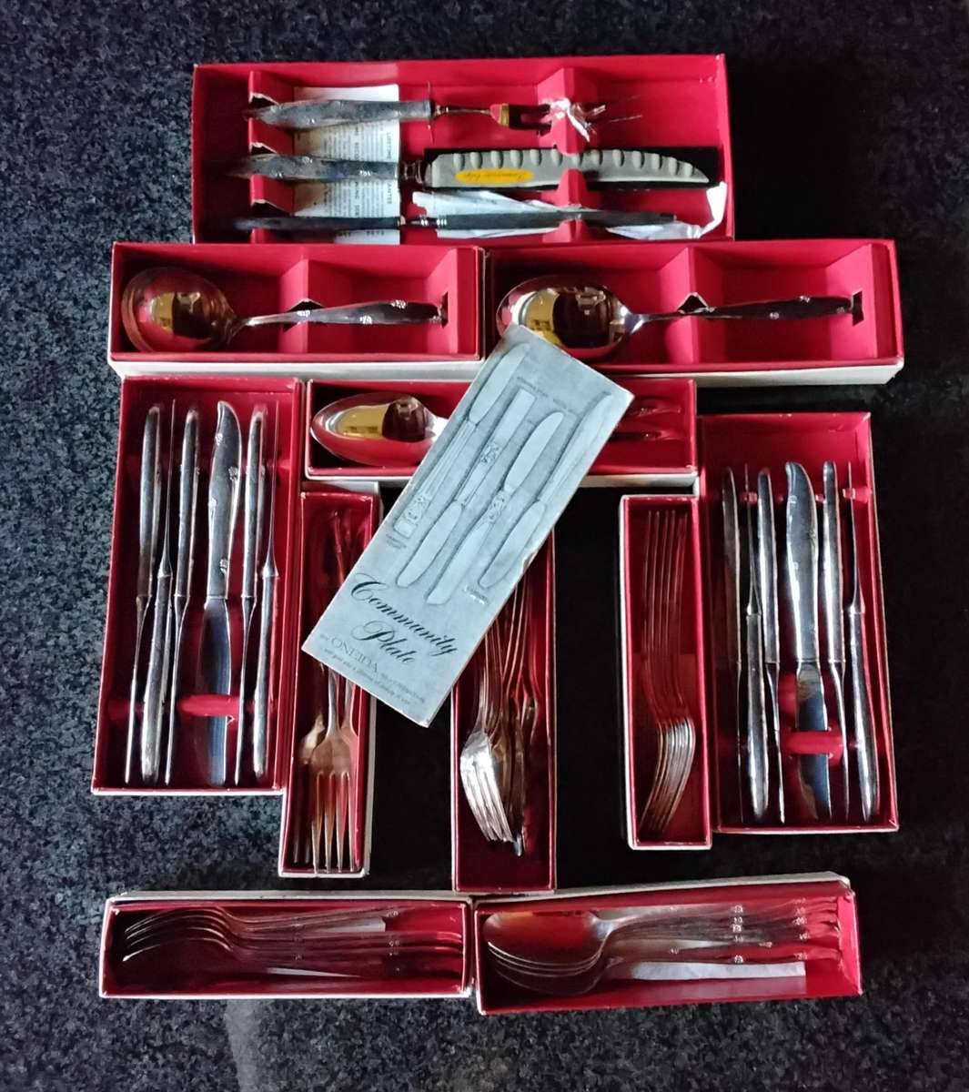 Community plate Cutlery Set Including 3 Piece Carving Set - 57 Pieces