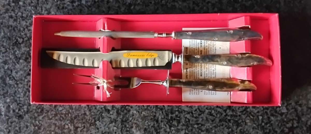 Community plate Cutlery Set Including 3 Piece Carving Set - 57 Pieces