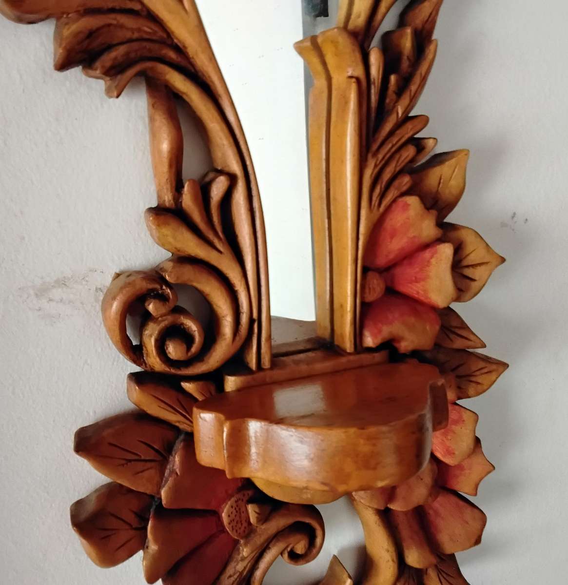 Hand carved Mirrored Fretwork Wall Sconce