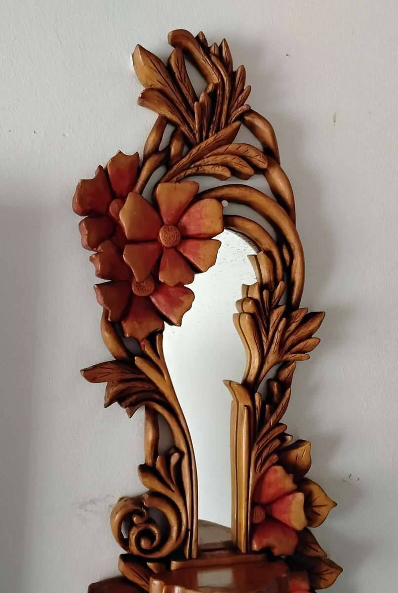 Hand carved Mirrored Fretwork Wall Sconce