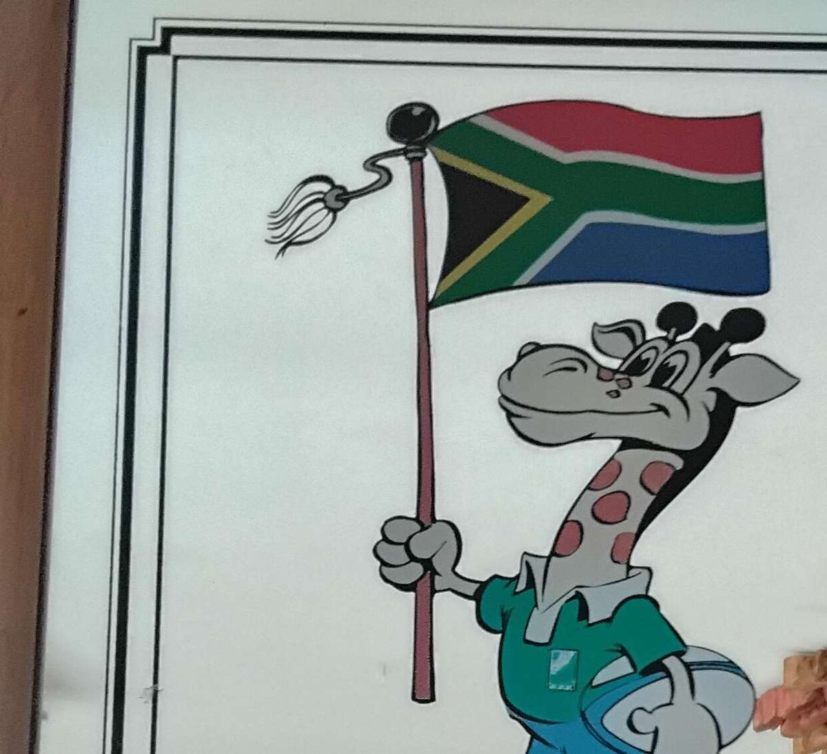 Framed Bar Mirror Commemorating the 1995 Rugby World Cup