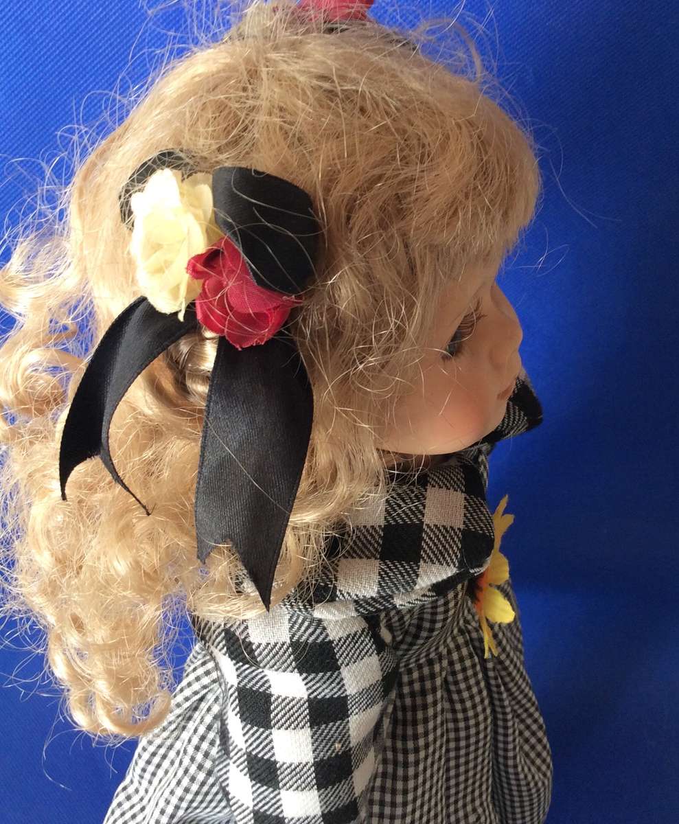 Porcelain Display Doll on Stand