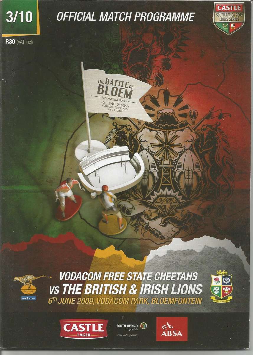 Mint Collectable The Battle of Bloem - Cheaters vs British and Irish Lions Rugby Programmes x 6