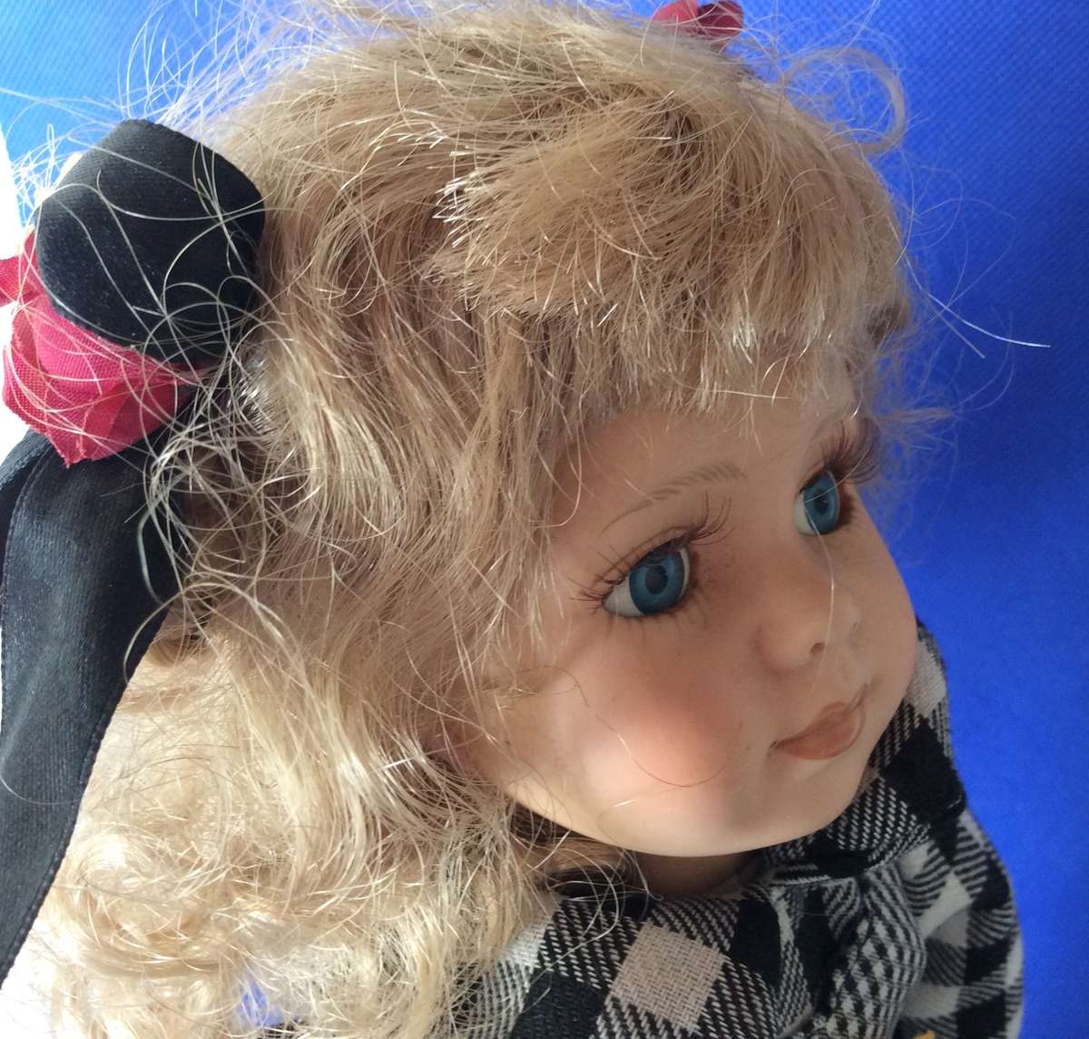 Porcelain Display Doll on Stand