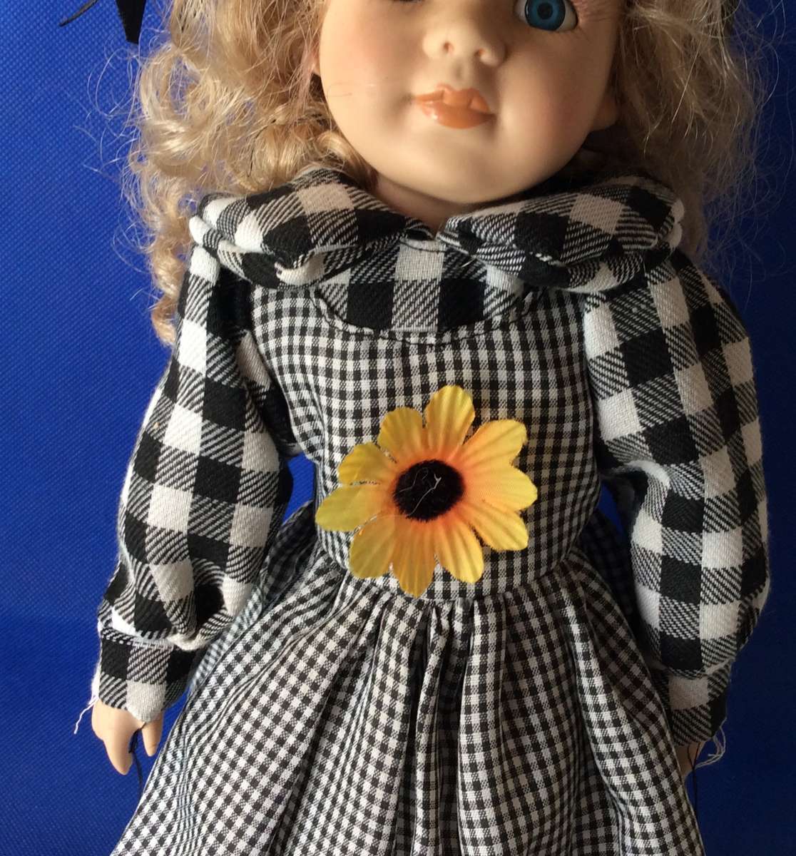 Porcelain Display Doll on Stand