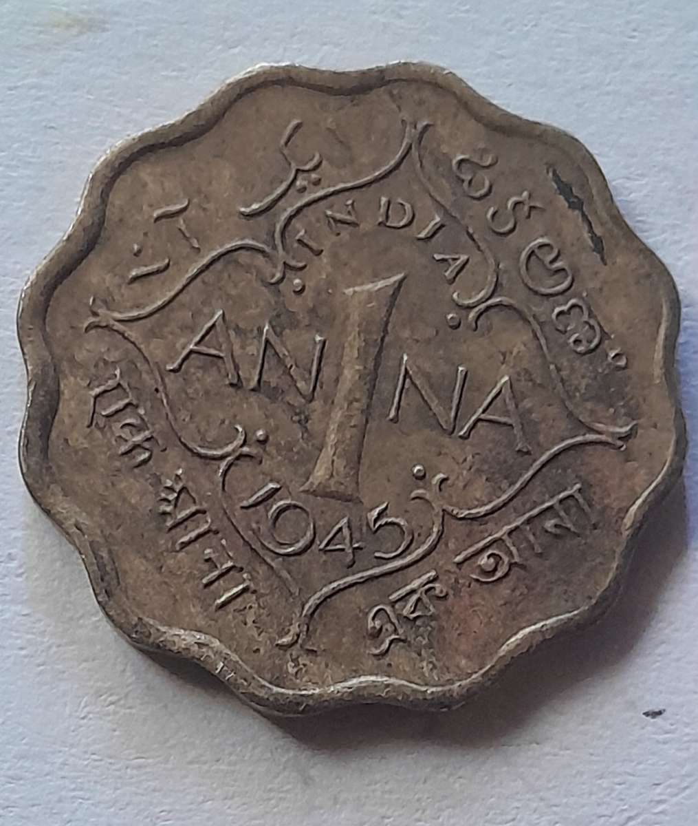 One Anna Coin India- 1945
