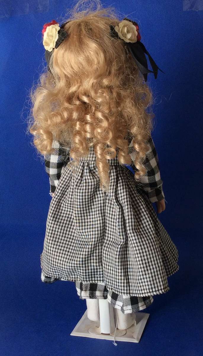 Porcelain Display Doll on Stand