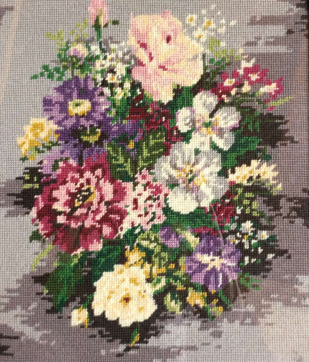 Vintage Tapestry framed behind Glass