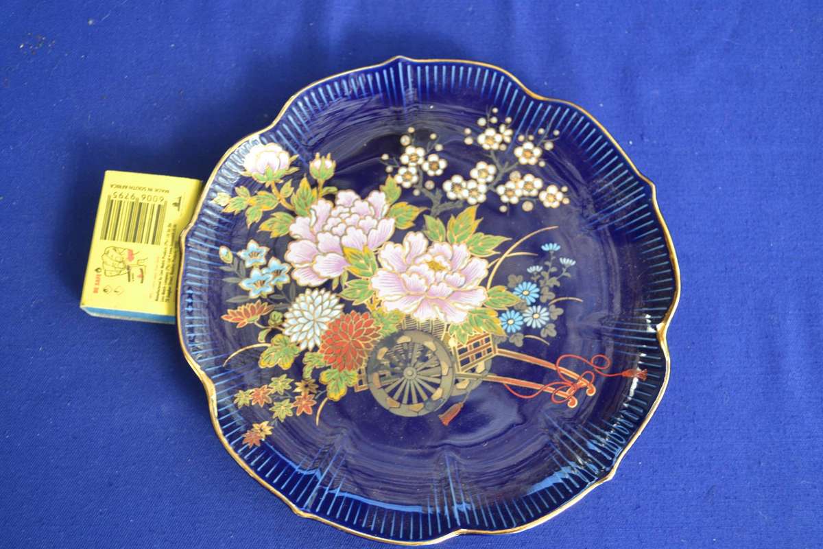 Kutani Japanese Cobolt Blue Decorative Plates