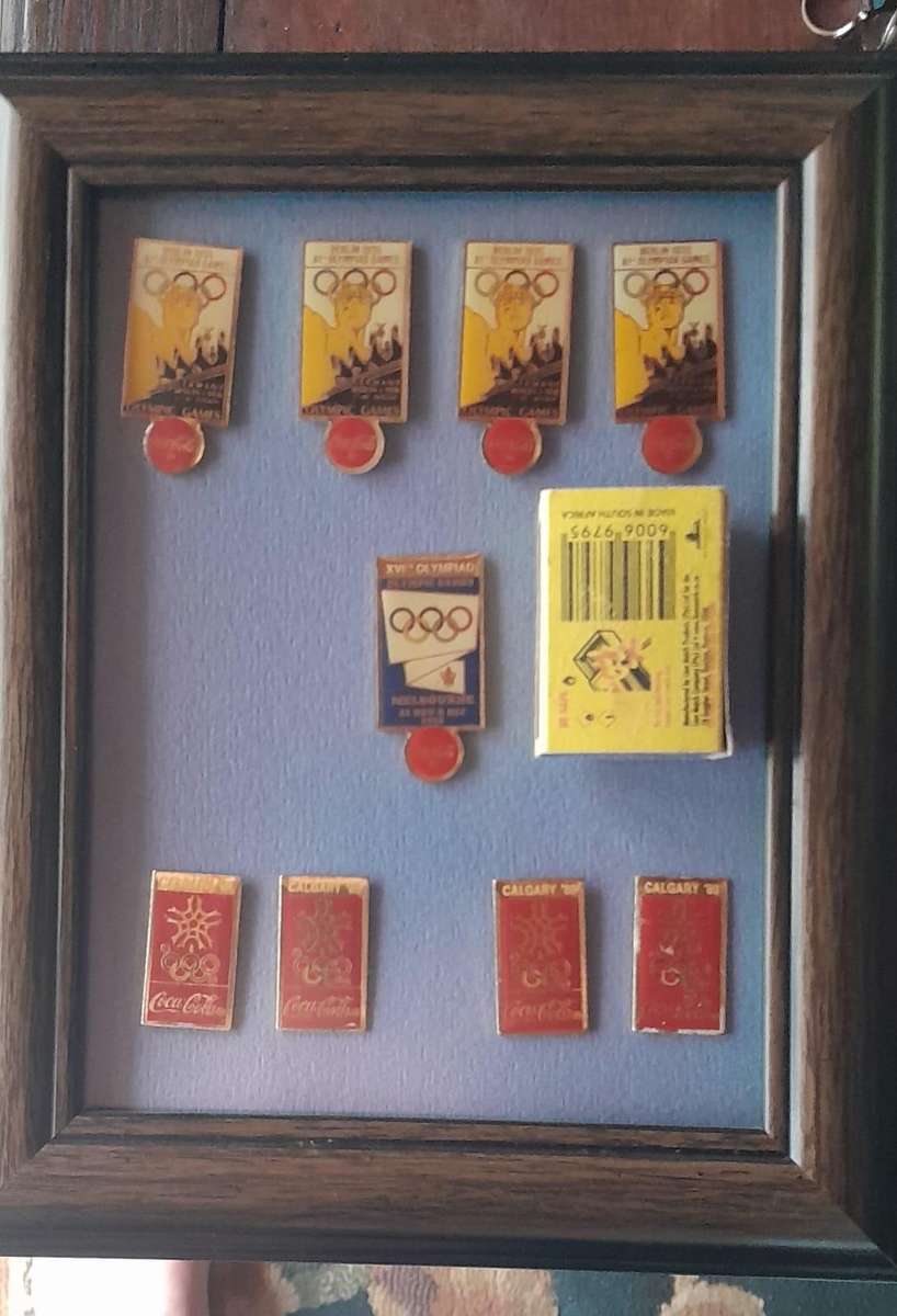 Coca-Cola Olympic Games Commemorative Lapel  Pins - Framed