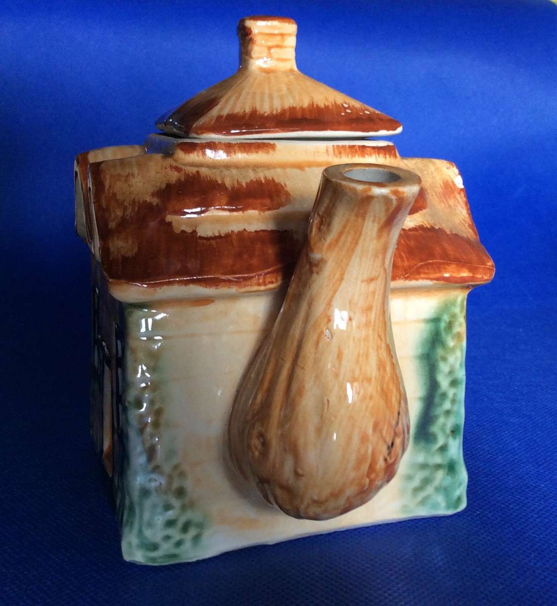 vintage Ceramic 3 Piece Thatched Cottage Tea Set