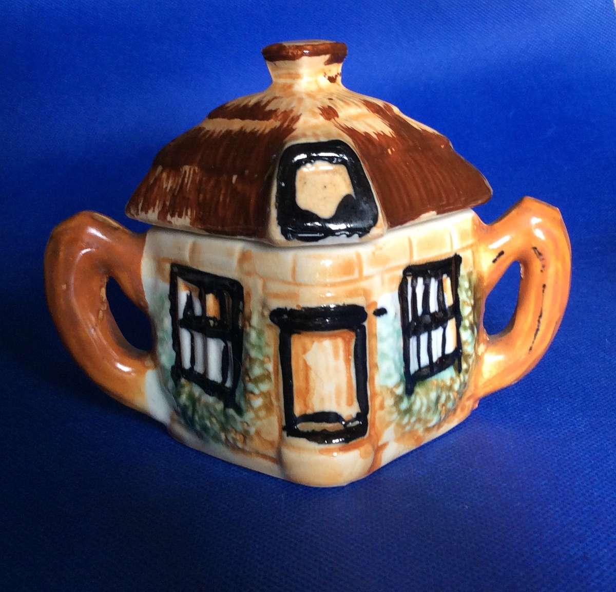 vintage Ceramic 3 Piece Thatched Cottage Tea Set