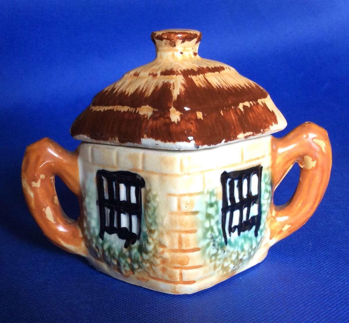 vintage Ceramic 3 Piece Thatched Cottage Tea Set