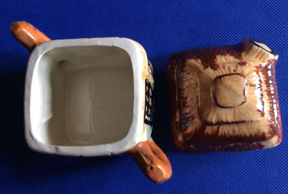 vintage Ceramic 3 Piece Thatched Cottage Tea Set