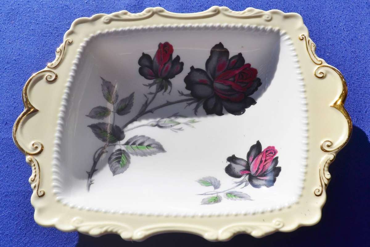 Royal Albert Masquerade Rectangular bowl / Trinket Dish  Vintage