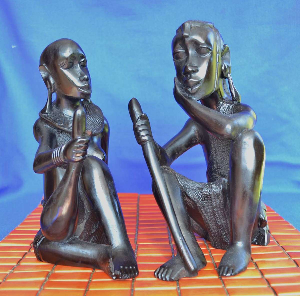 Vintage (Maasai Couple) Detailed Hard Wood Carvings