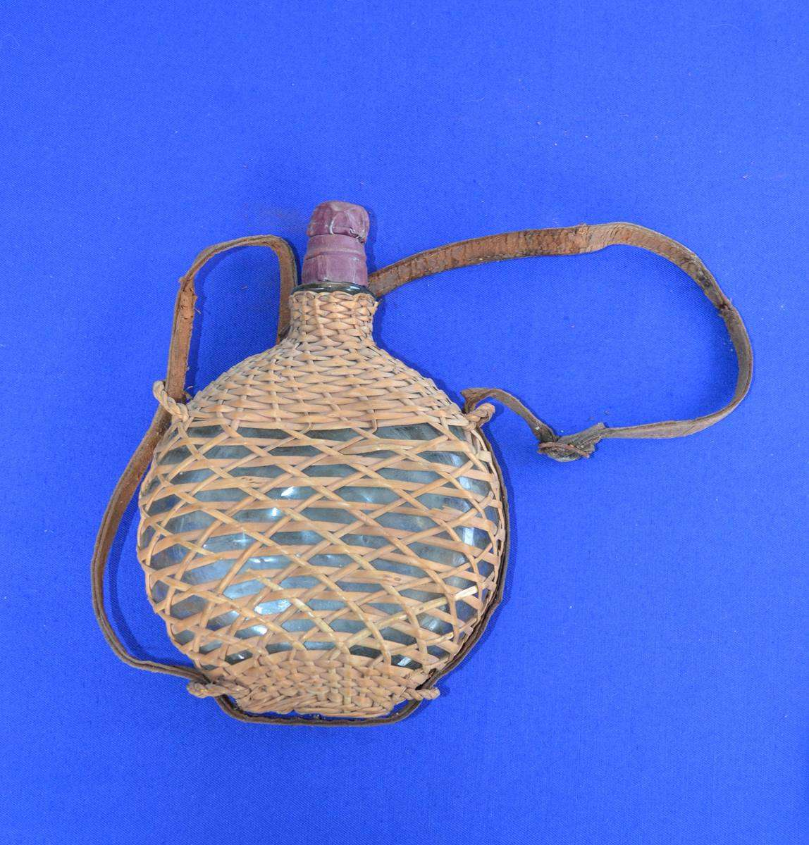 True Vintage Glass Water Bottle with  Cover and Strap