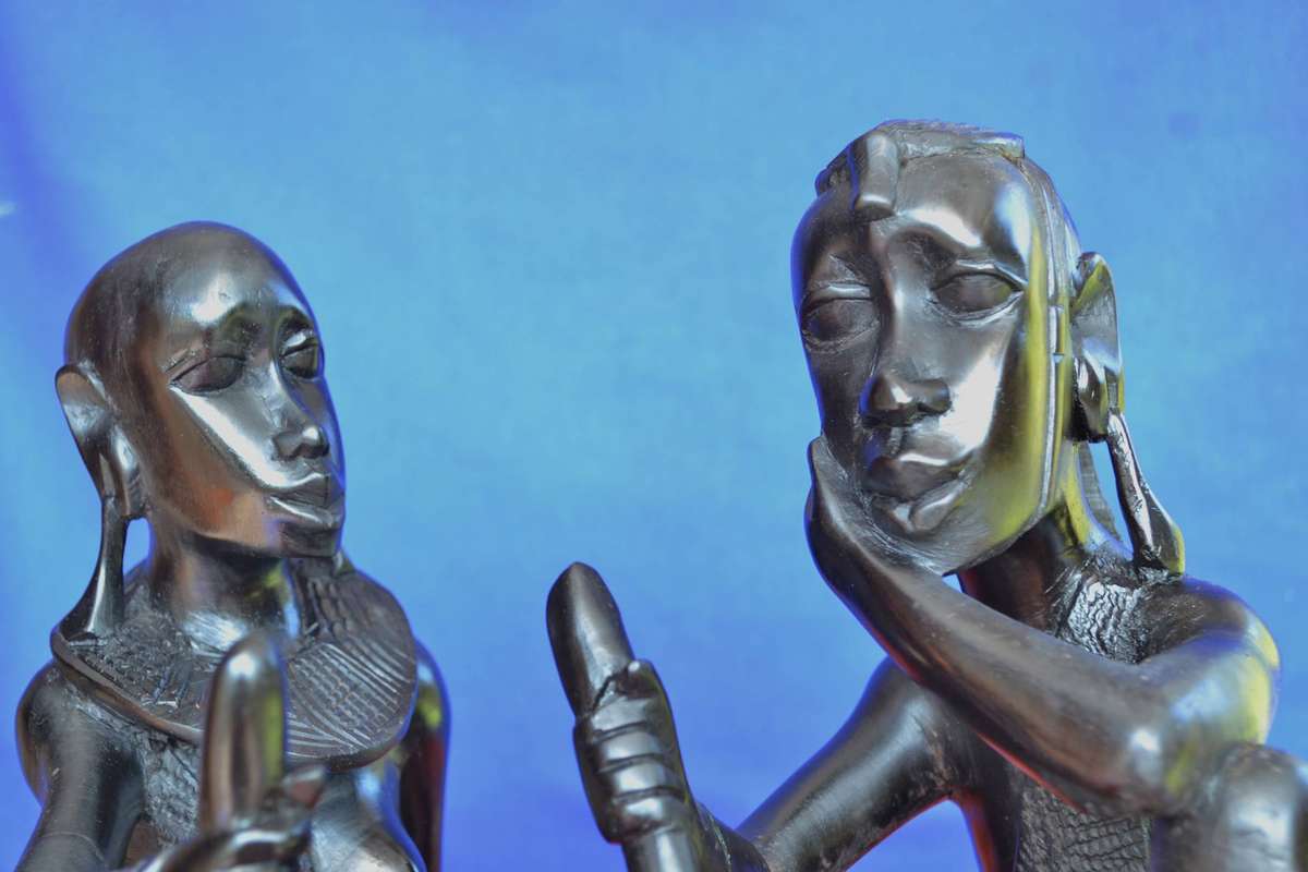 Vintage (Maasai Couple) Detailed Hard Wood Carvings