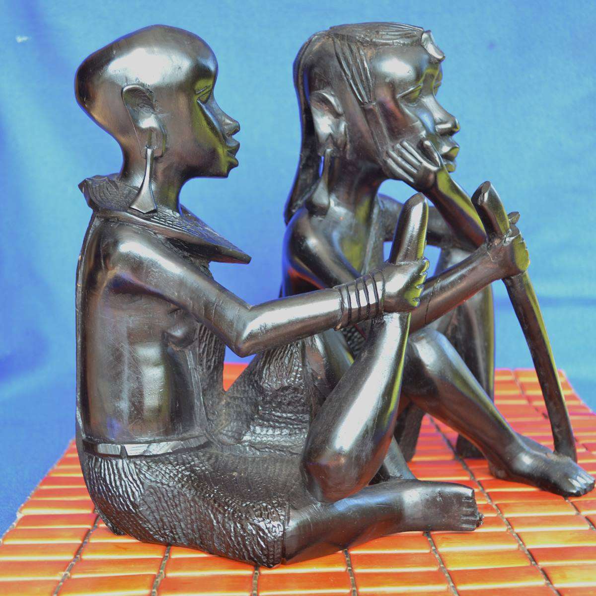 Vintage (Maasai Couple) Detailed Hard Wood Carvings