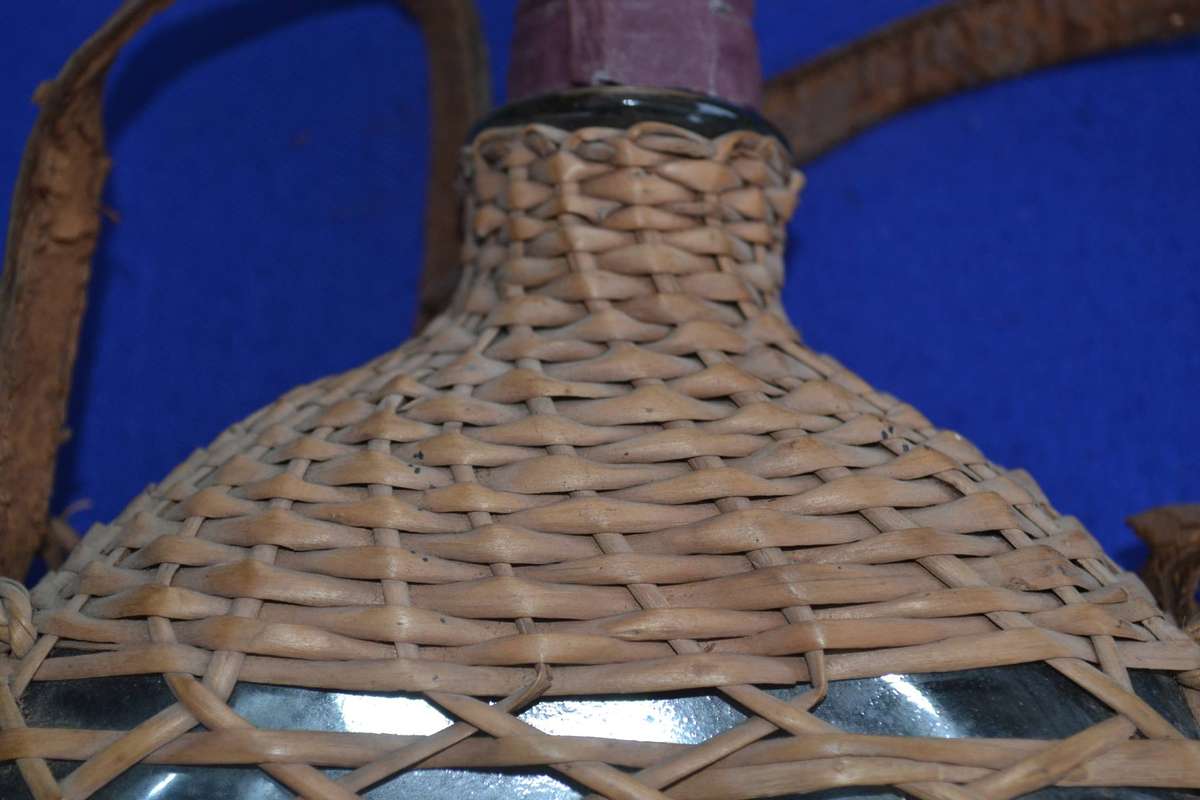 True Vintage Glass Water Bottle with  Cover and Strap