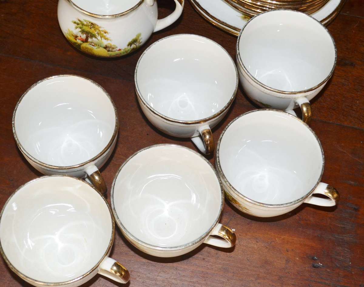Vintage Alfred Meakin "The Hayride" Part Tea Set - 16 Pieces