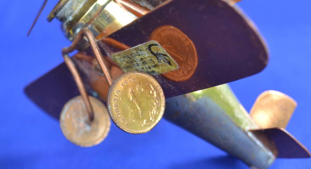 Royal Sable Copper Zimbabwe - Tranch Art  Style Biplane