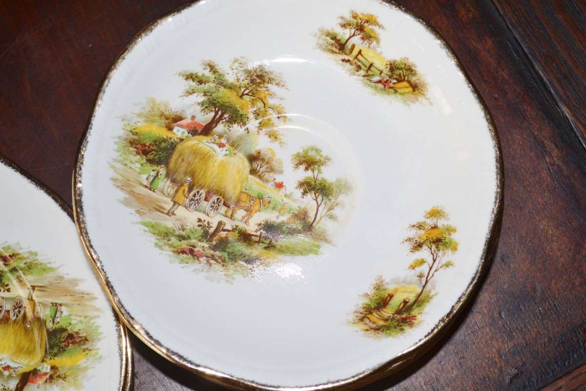 Vintage Alfred Meakin "The Hayride" Part Tea Set - 16 Pieces