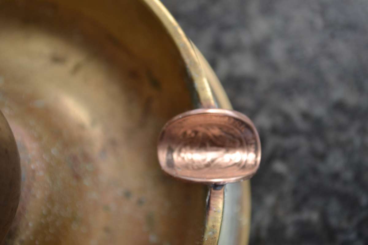 True Vintage Heavy WWII Trench Art "Mortar" Ashtray with Coin Cigarette Holders