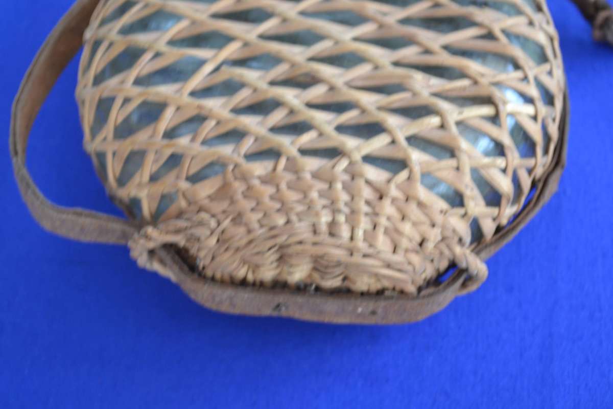 True Vintage Glass Water Bottle with  Cover and Strap