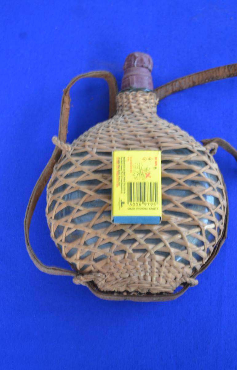 True Vintage Glass Water Bottle with  Cover and Strap