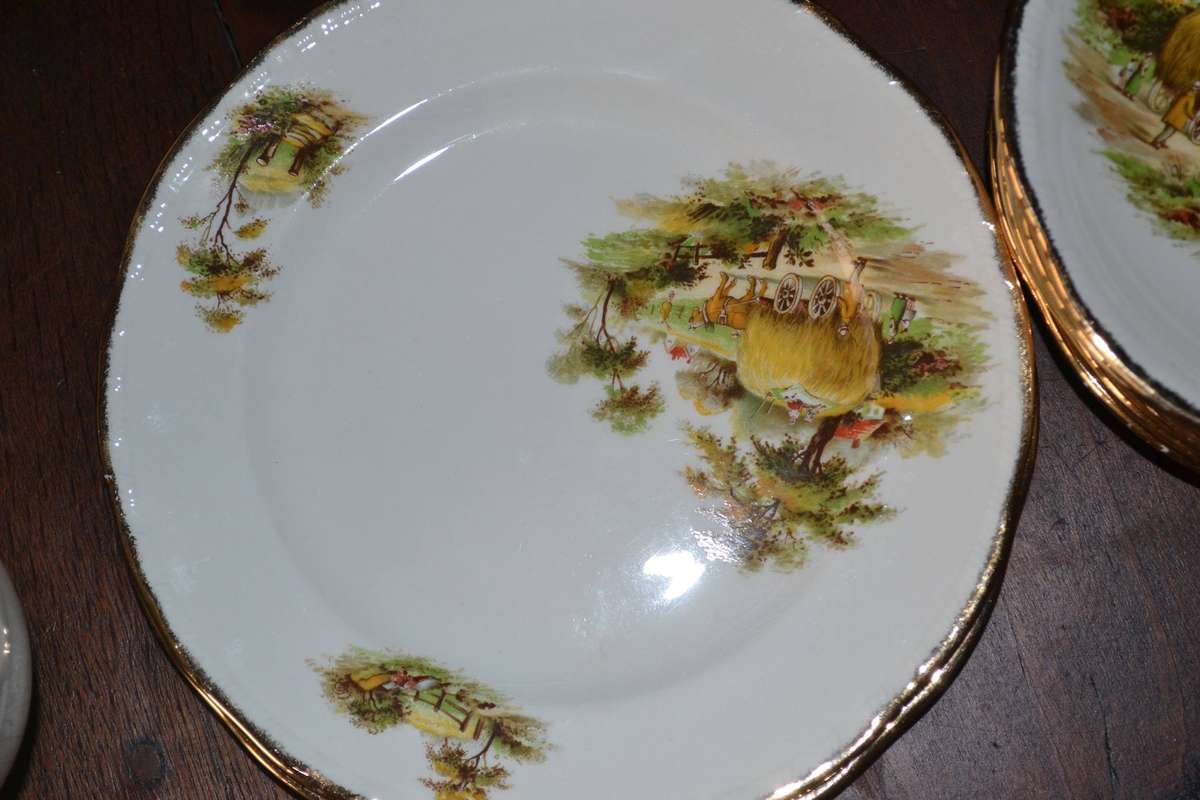Vintage Alfred Meakin "The Hayride" Part Tea Set - 16 Pieces