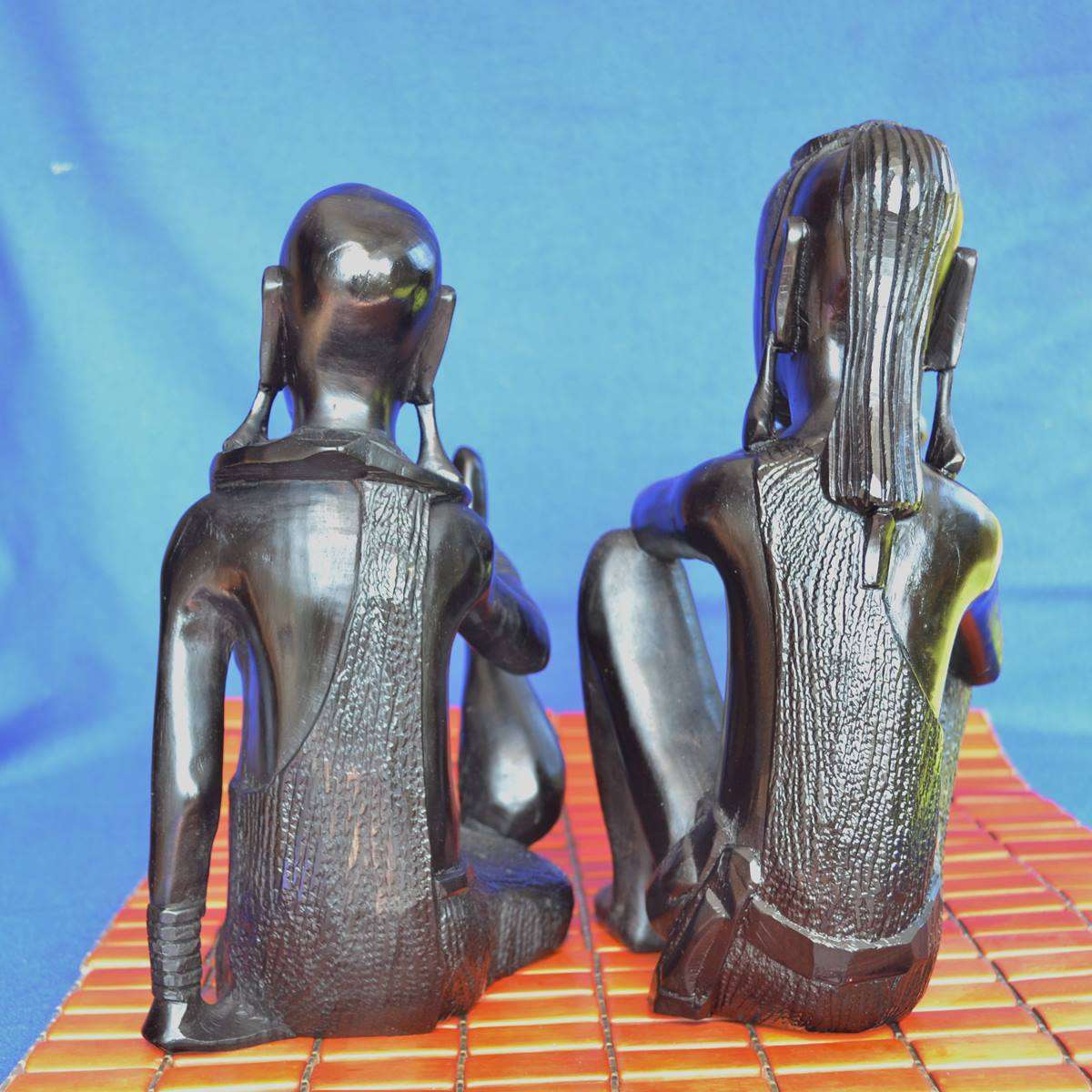Vintage (Maasai Couple) Detailed Hard Wood Carvings