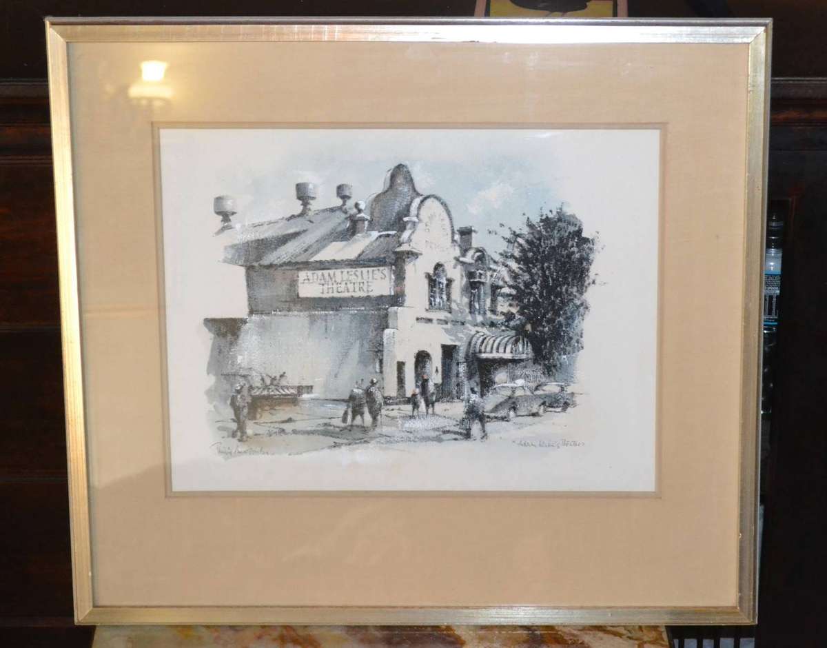 Philip Bawcombe Mixed Media "Adam Leslie Theatre" - Framed behind Glass