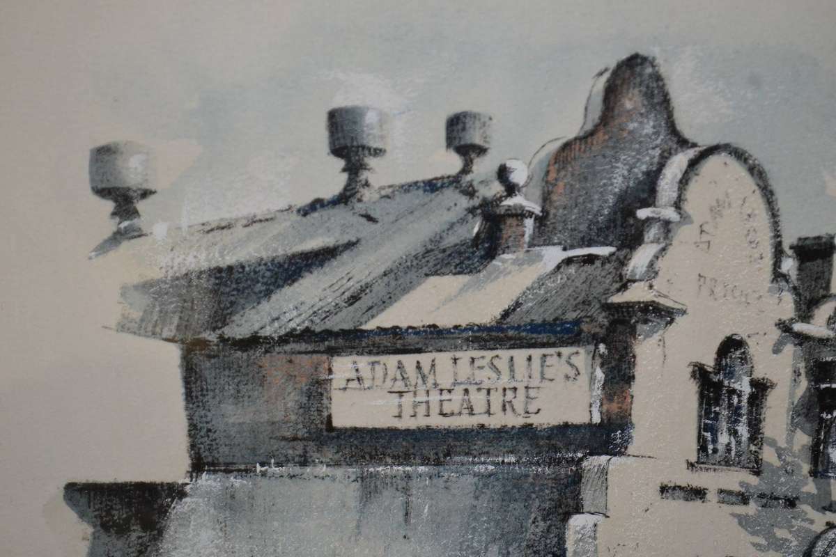 Philip Bawcombe Mixed Media "Adam Leslie Theatre" - Framed behind Glass