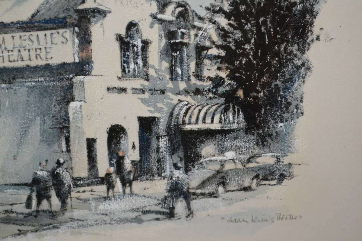 Philip Bawcombe Mixed Media "Adam Leslie Theatre" - Framed behind Glass