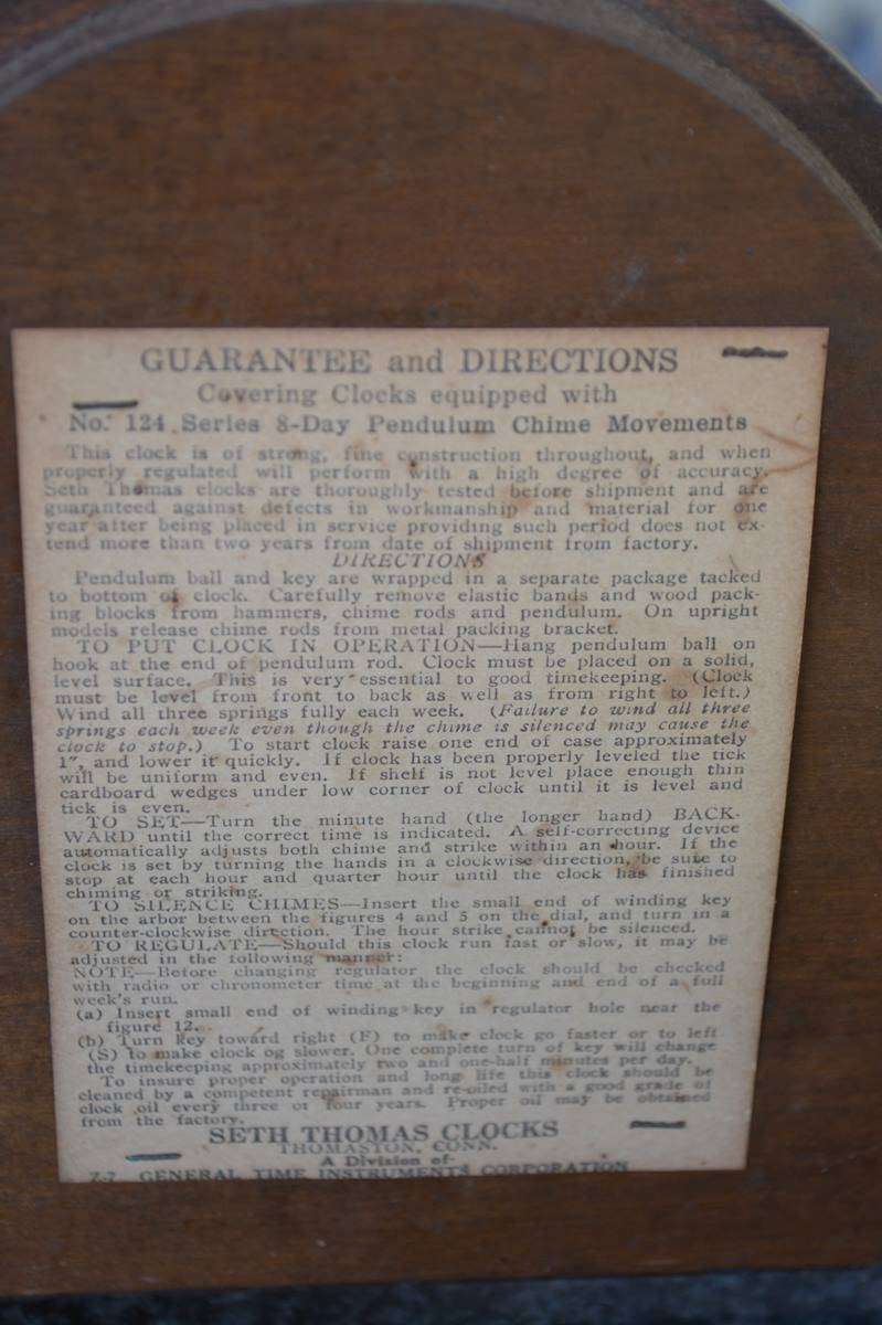 Seth Thomas Vintage Wooden Mantle Clock