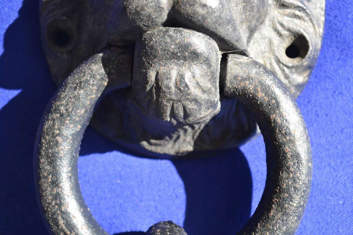 Antique Metal  Lion Head Door Knocker