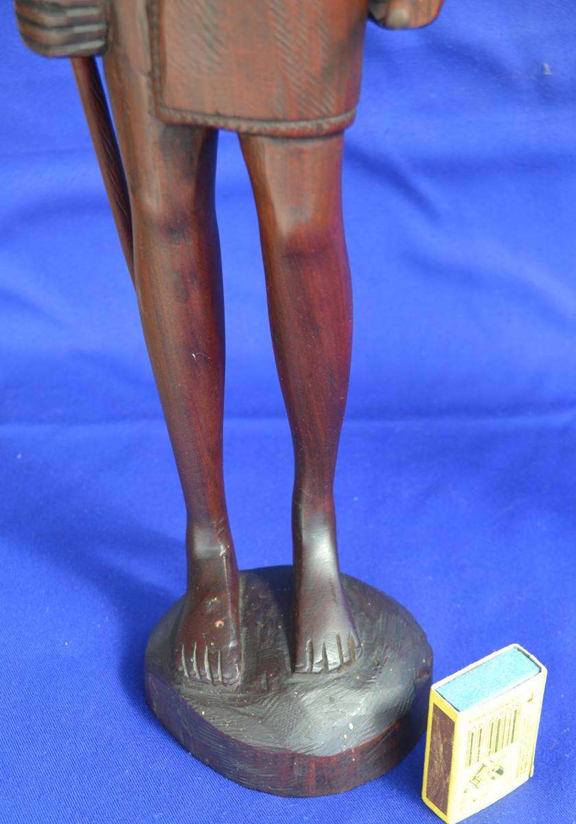 Hand Carved Wooden Maasai Warrior and Tribal  Figures