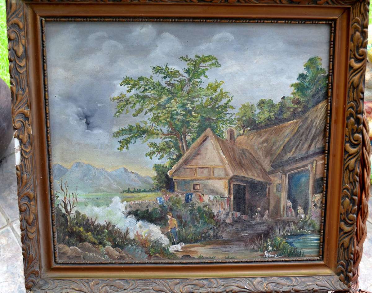 Original Oil on Canvas Painting Signed R Wood