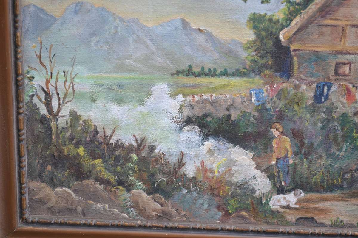 Original Oil on Canvas Painting Signed R Wood