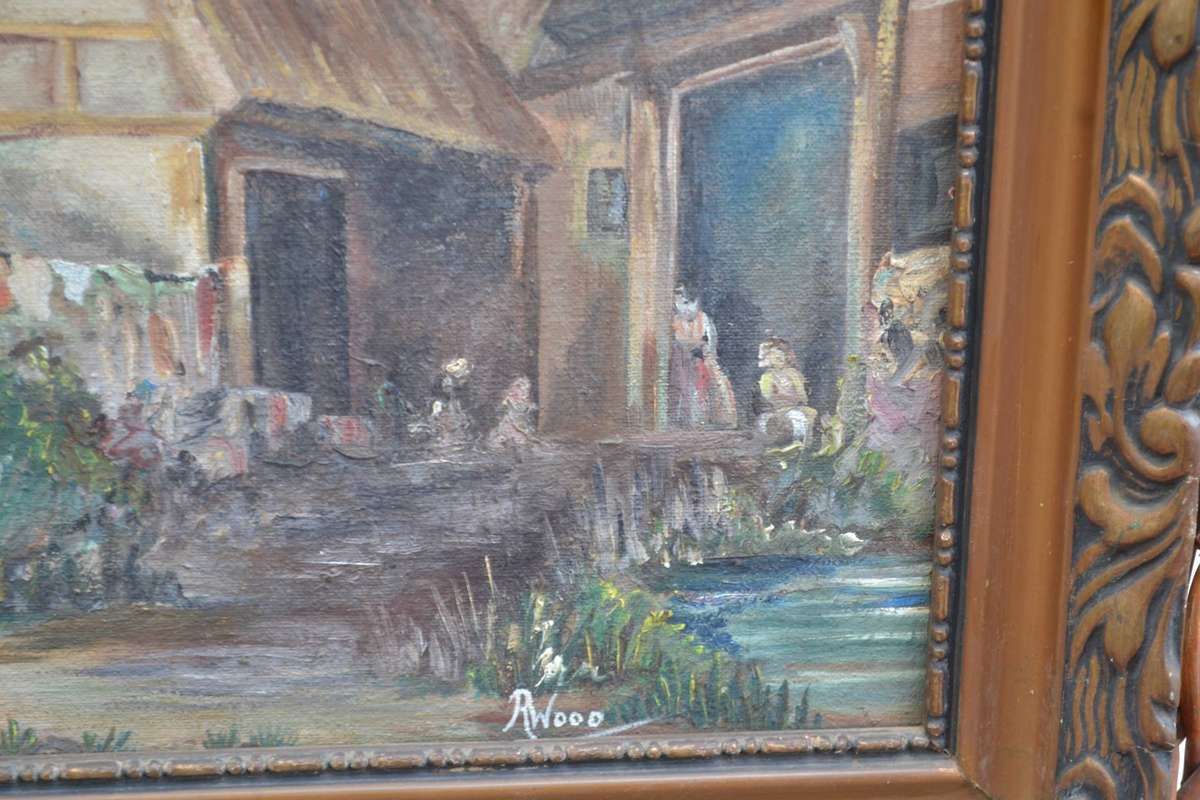 Original Oil on Canvas Painting Signed R Wood