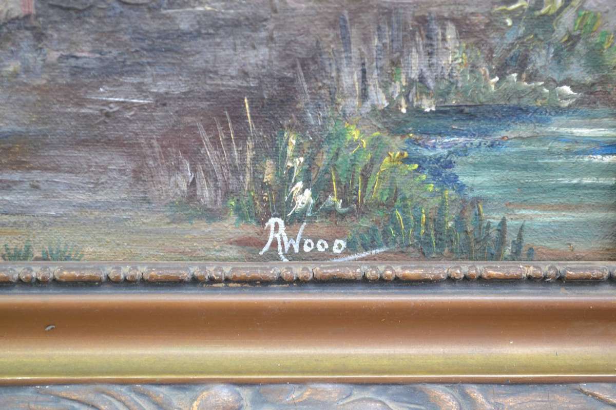 Original Oil on Canvas Painting Signed R Wood