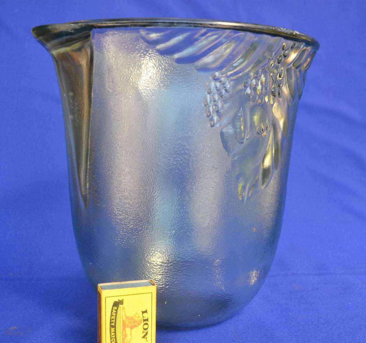 Large Vinrage Heavy Textured Glass Wine Cooler / Ice Bucket